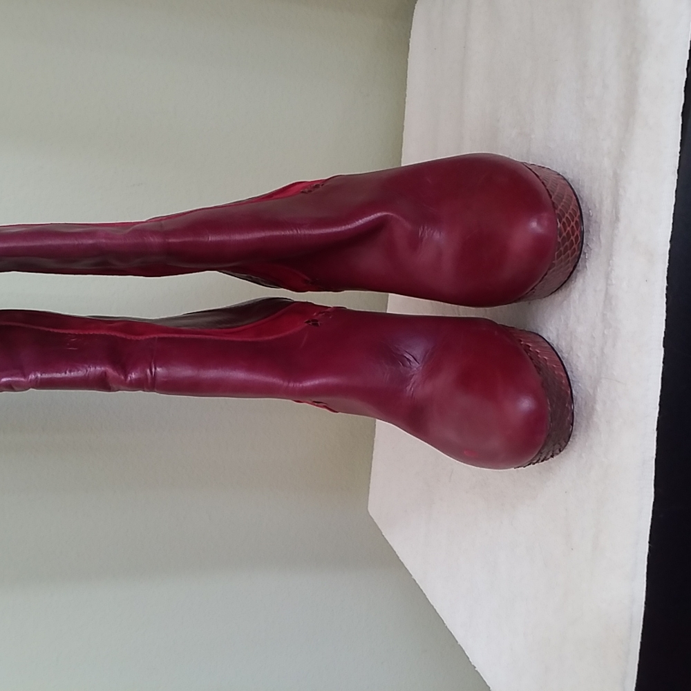 Charles David Fashion Leather & Suede Boots Stiletto Size 9 - Picture 4 of 8
